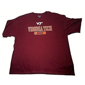 Champion Virginia Tech Dad T Shirt 2XL Maroon Hokies VT